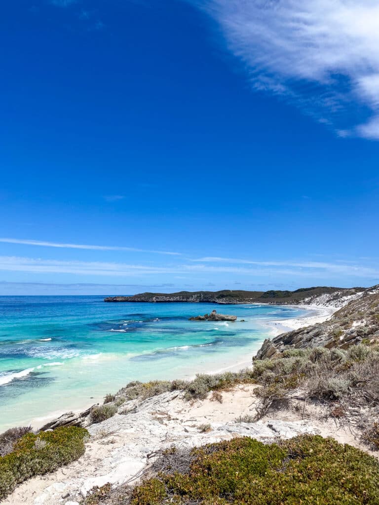 Eaux turquoises de Rottnest Island,  près de Perth dans l'Australie Occidentale.