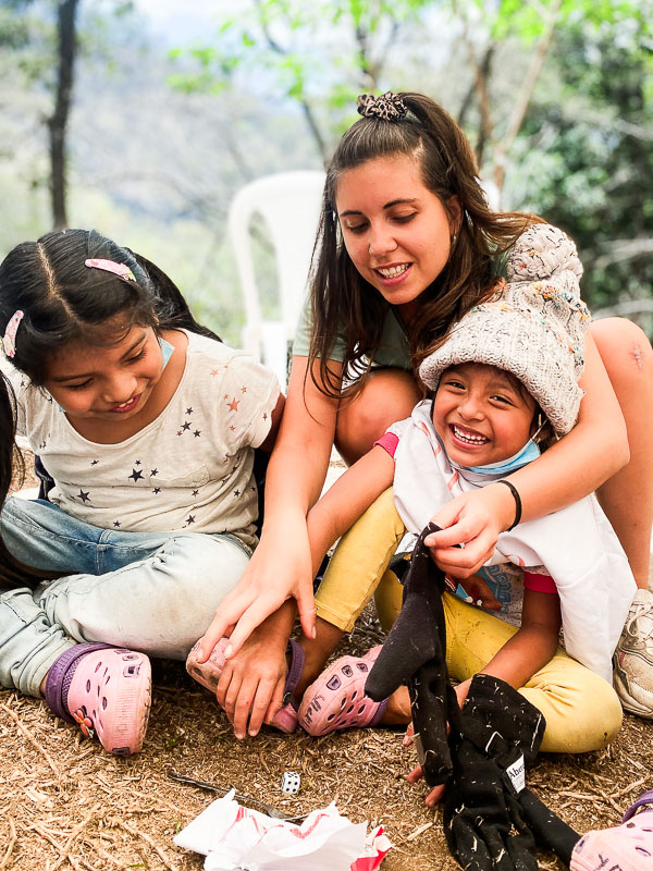 Sharing moments with children during a volunteering experience at the I Am Hope association in Antigua Guatemala