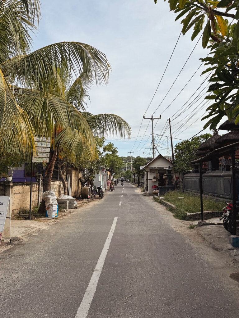 Road in Nusa Lembongan, Bali.