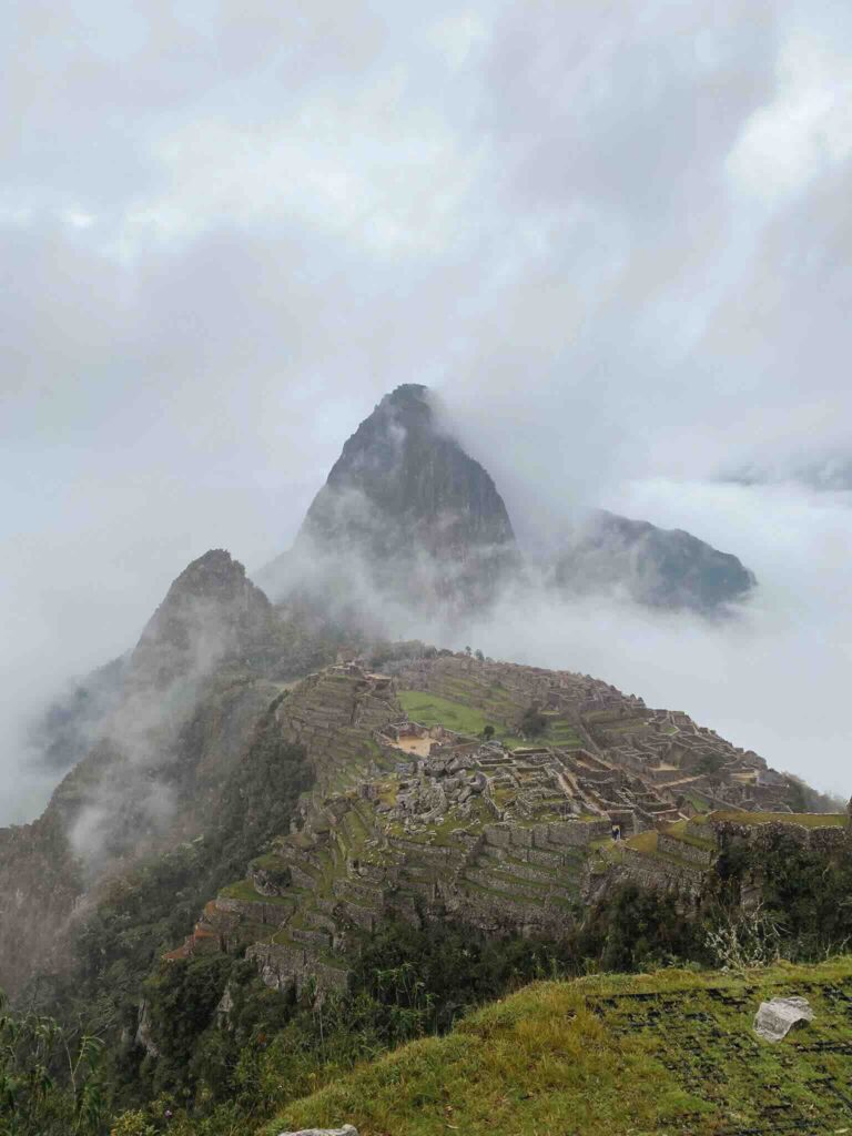 Machu Picchu under the clouds during a trip to Peru.