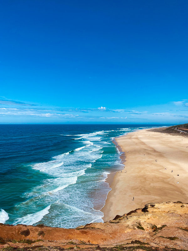 Waves at Praia do Norte, Nazaré, a famous surf spot in Portugal.