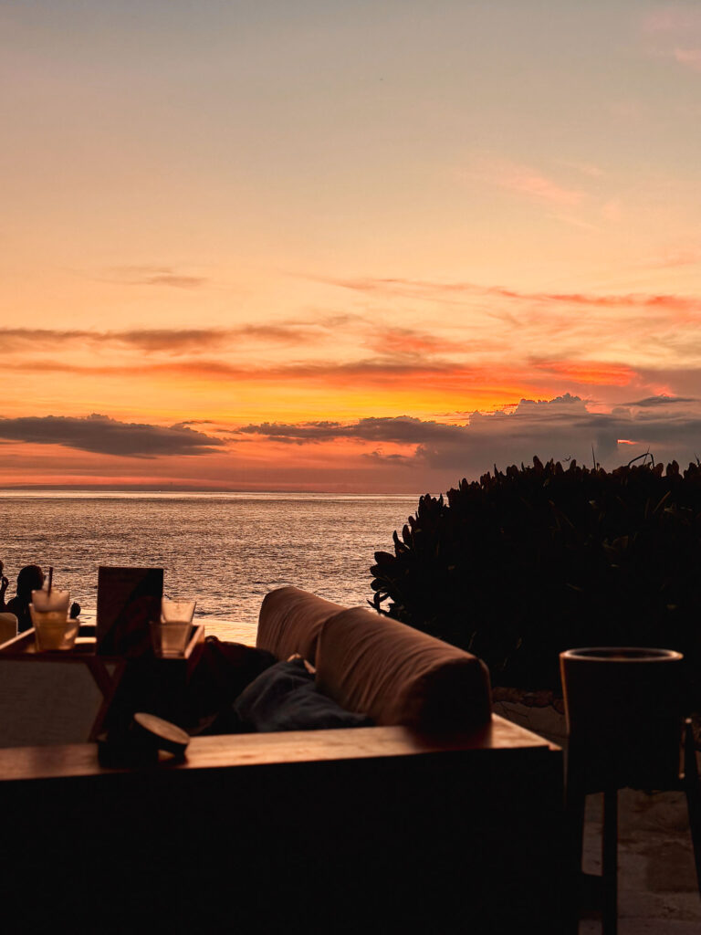 Sunset from the bar at Arna Hotel.