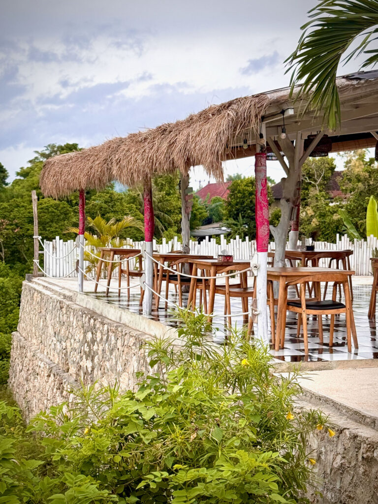 Terrace of a warung in Nusa Ceningan.