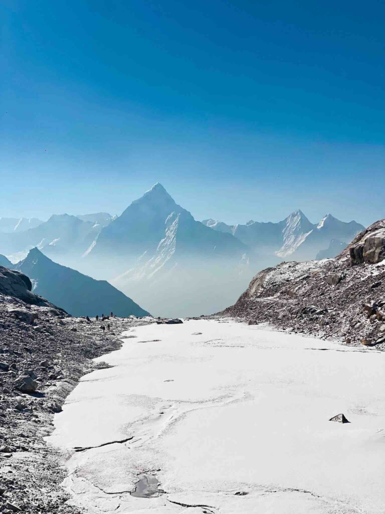 Three Passes Trek in Nepal – Cho La Pass glacier and Himalayan landscapes.